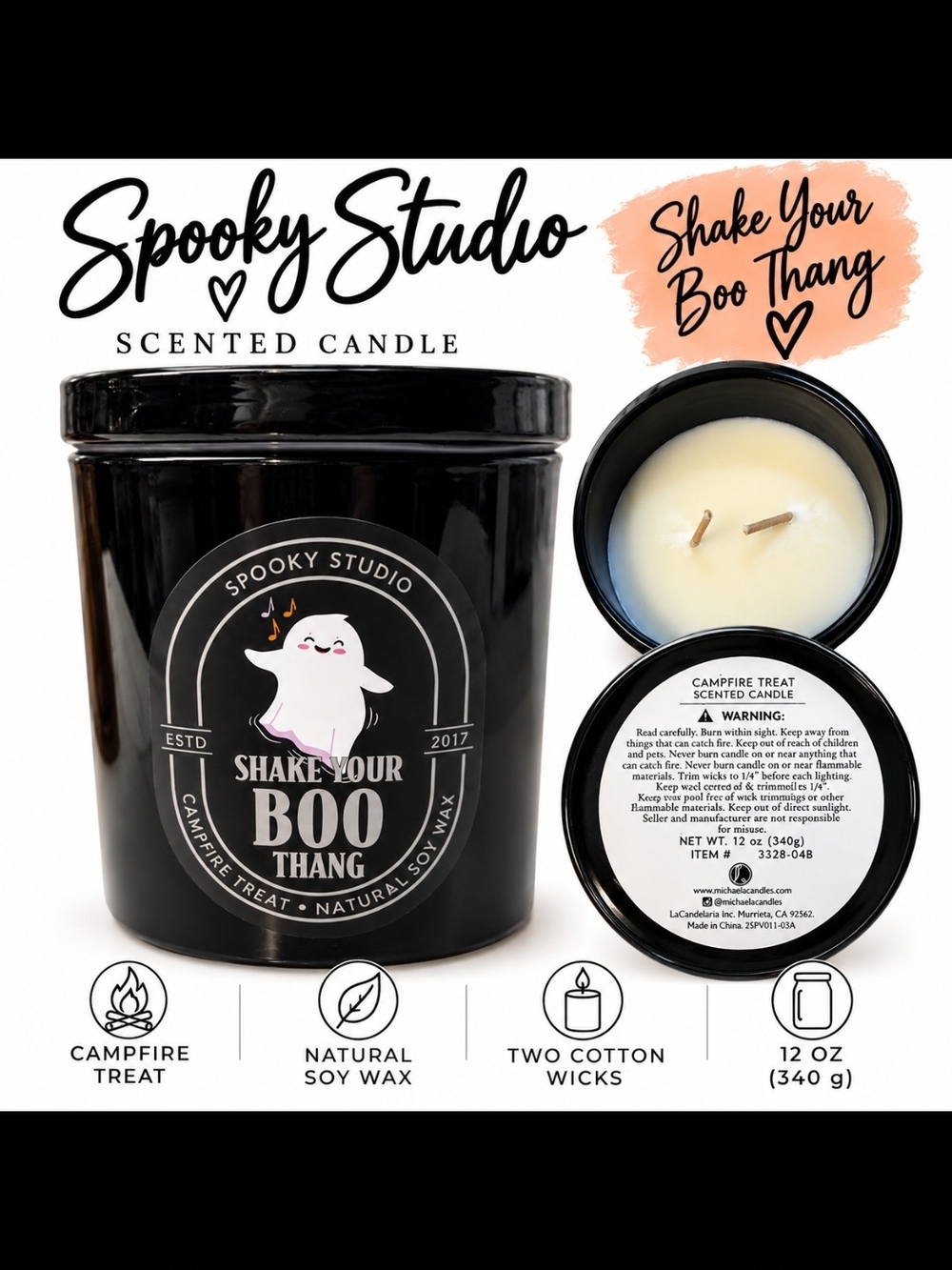 'Shake Your Boo Thang' Scented Candle - Black